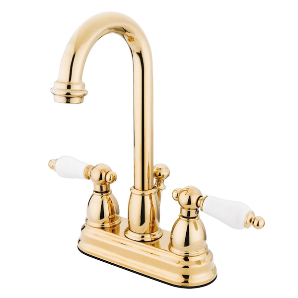 4" Centerset Bathroom Faucet, Polished Brass